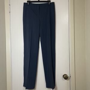 MNG mango navy pinstripe ankle zip low rise trouser pants slim size US 6
